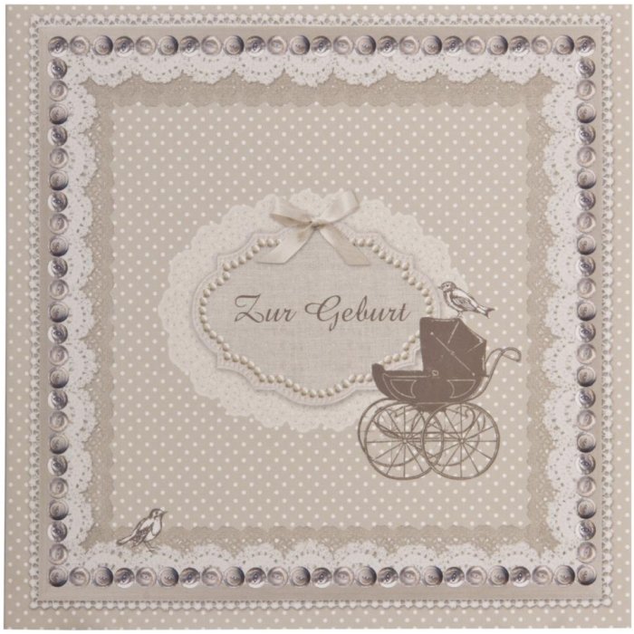Wenskaart baby 13,5x13,5 cm duits
