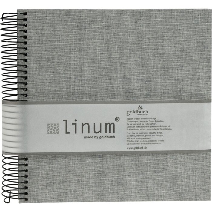 Godlbuch Spiraal Album Linum grijs 22x20 cm 40 blz