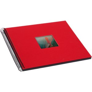 Spiraal Album Bella Vista rood 35x30 cm zwarte paginas