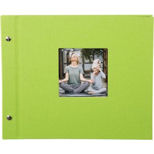 Schroefalbum Bella Vista groen 30x25 cm zwart fotokarton