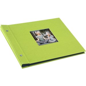Schroefalbum Bella Vista groen 30x25 cm zwart fotokarton