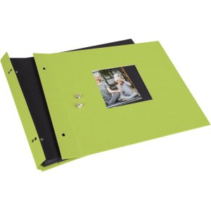Schroefalbum Bella Vista groen 30x25 cm zwart fotokarton