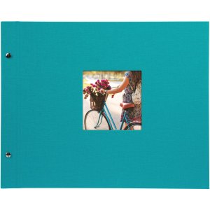Schroefalbum Bella Vista turkoois 39x31 cm witte paginas