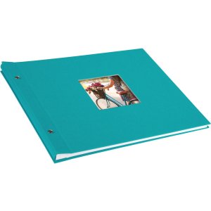 Schroefalbum Bella Vista turkoois 39x31 cm witte paginas