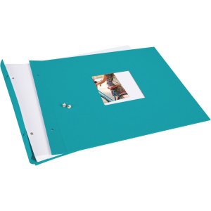 Schroefalbum Bella Vista turkoois 39x31 cm witte paginas