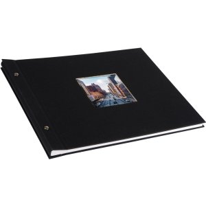 Schroefalbum Bella Vista zwart 39x31 cm witte paginas