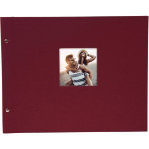 Schroef album Bella Vista bordeaux 39x31 cm zwart-wit paginas