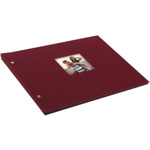 Schroef album Bella Vista bordeaux 39x31 cm zwart-wit paginas