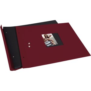 Schroef album Bella Vista bordeaux 39x31 cm zwart-wit paginas