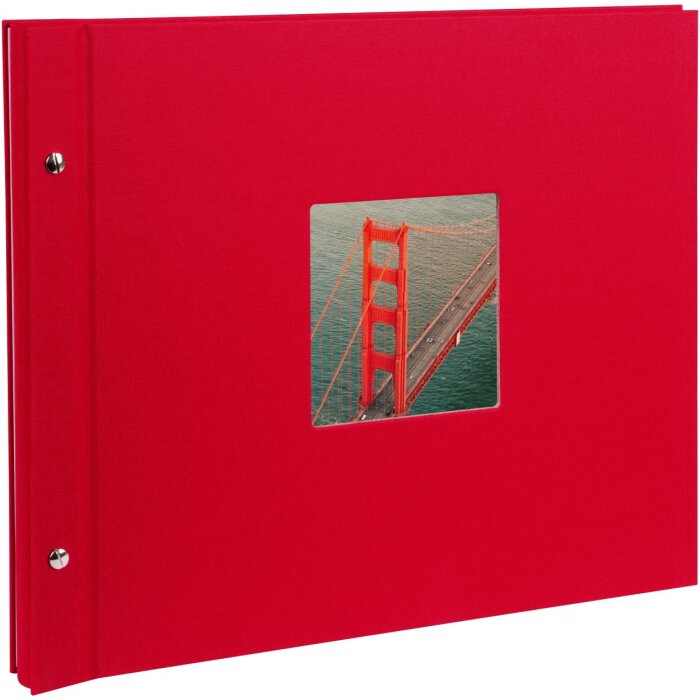 Schroefalbum Bella Vista rood 39x31 cm blanco paginas