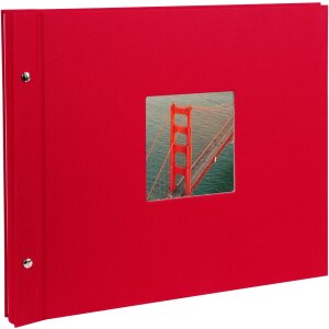Schroefalbum Bella Vista rood 39x31 cm blanco paginas