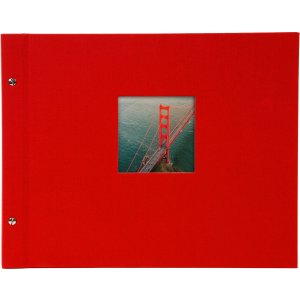 Schroefalbum Bella Vista rood 39x31 cm blanco paginas