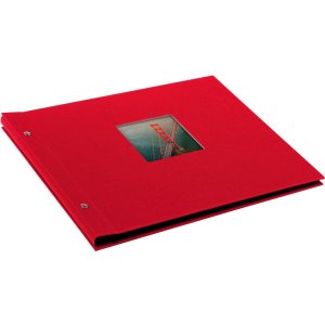 Schroefalbum Bella Vista rood 39x31 cm blanco paginas