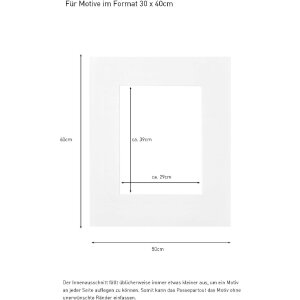 Kant-en-klaar passepartout 50x60 cm voor 30x40 cm porselein