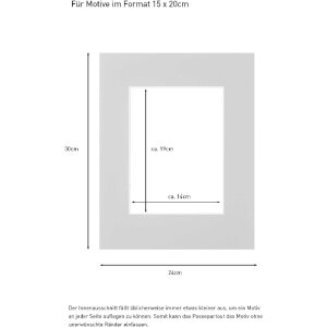 Kant-en-klaar passepartout 24x30 cm voor 15x20 cm was grijs