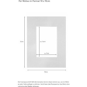 Kant-en-klaar passepartout 18x24 cm voor 10x15 cm was grijs