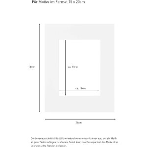 Kant-en-klaar passepartout 24x30 cm voor 15x20 cm porselein