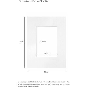 Kant-en-klaar passepartout 18x24 cm voor 10x15 cm porselein