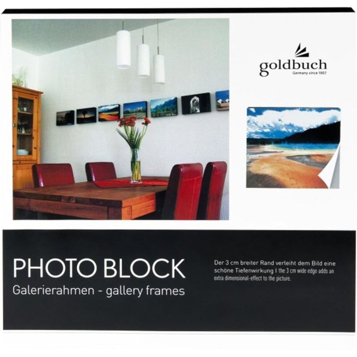 Fotoblok zwart voor 1 foto 20x20 cm