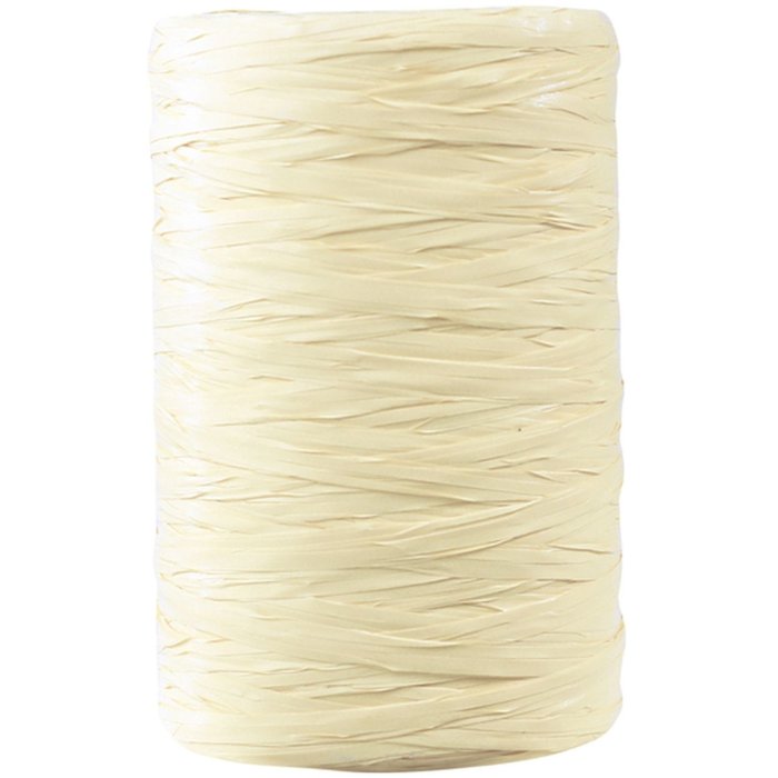 Raphia cadeaulint 13mmx100m rol synthetisch ivoor