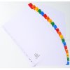 Bedrukte indexen wit karton 160g versterkt gekleurde tabbladen 20-delig a4 Wit