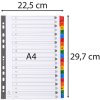 Bedrukte indexen wit karton 160g versterkt gekleurde tabbladen 20-delig a4 Wit