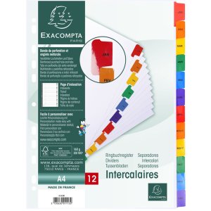 Exacompta Register din a4 met 12 tabbladen