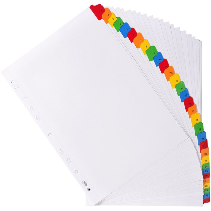 Index 31-delig a4+ karton 20-delig 160g Wit