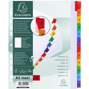 Exacompta Register din a4 met 12 tabbladen