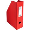 Opstaande pvc 2mm rug 100mm met vastgelijmde etikethouder en grijpgat Rood