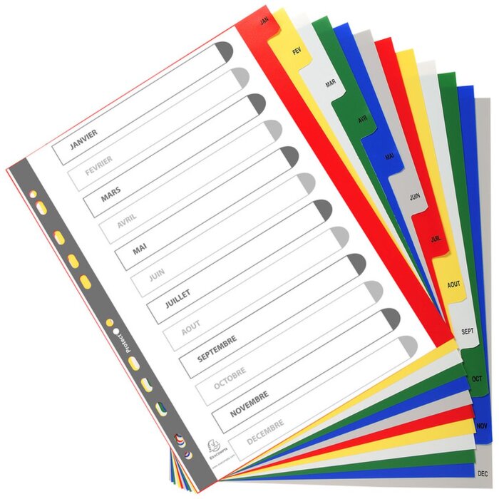 Register din a4 met 12 tabbladen