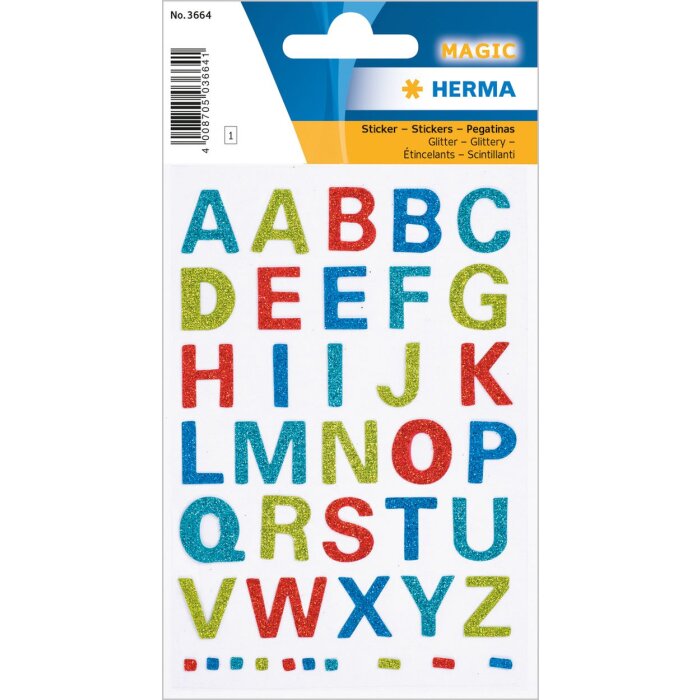 herma magische letters, glitter