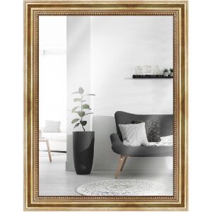 Houten lijst antiek 20 x 20 cm goud spiegelglas