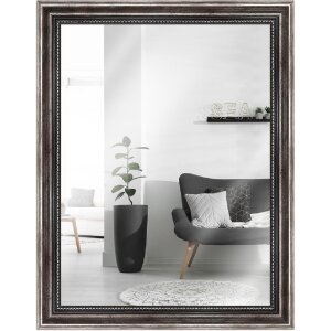 Houten lijst antiek 20 x 60 cm metalen spiegel glas