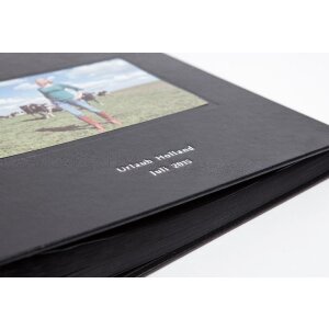 Fotoalbum kolara zwart met uw foto + tekst 30x30 cm 100 zwarte paginas