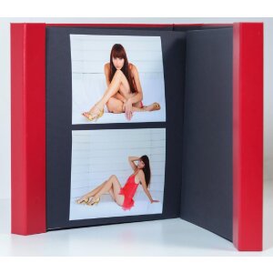 HNFD Maxi Fotoalbum Lona rood 34,5x33 cm 100 zwarte paginas