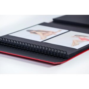 HNFD Maxi Fotoalbum Lona rood 34,5x33 cm 100 zwarte paginas