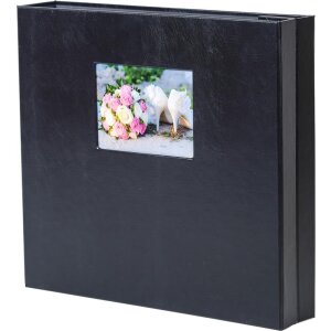 HNFD Maxi Fotoalbum Lona zwart 34,5x33 cm 100 zwarte paginas