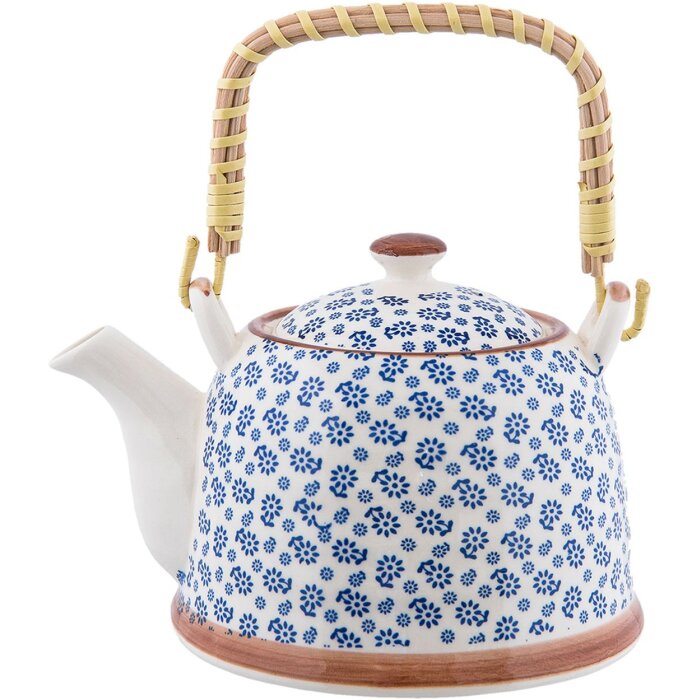 6cete0022 Theepot wit-blauw van Clayre Eef