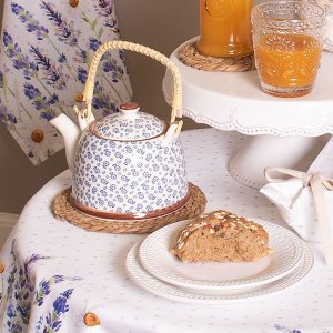 6cete0022 Theepot wit-blauw van Clayre Eef
