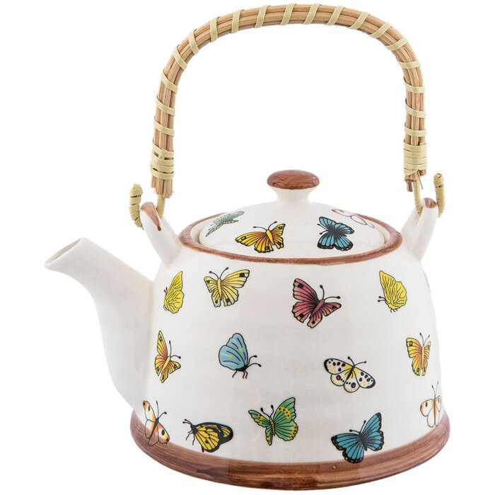 6cete0025 Theepot naturel-Butterflies by Clayre Eef