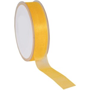 Organza lint 50 meter x25 mm geel