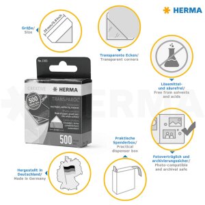 500 fotohoeken Herma Transparol