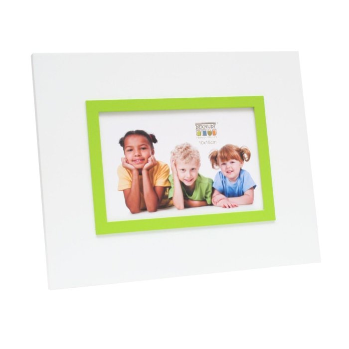 Fotolijst s67jk 13x18 cm wit met rand groen