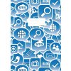 Schriftfolie a4 Social Icons blauw