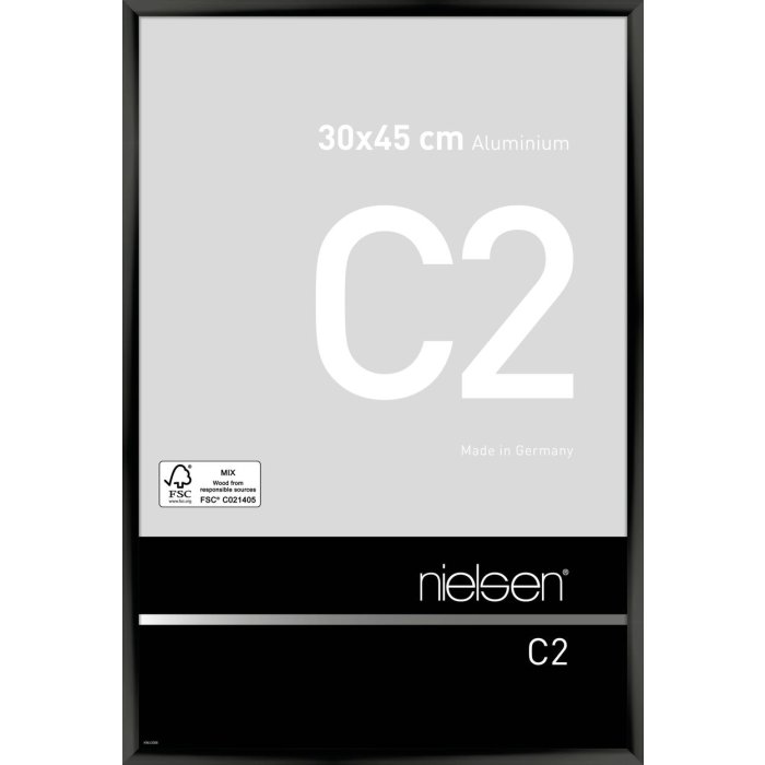 Nielsen Aluminium lijst c2 30x45 cm geanodiseerd zwart glanzend