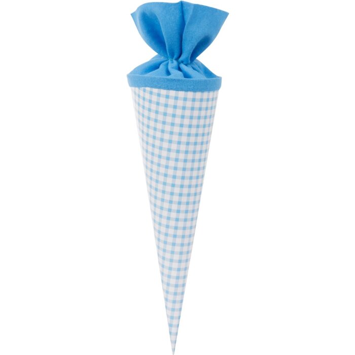 Cadeauzakje ruit blauw 35 cm