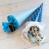 Cadeauzakje ruit blauw 35 cm
