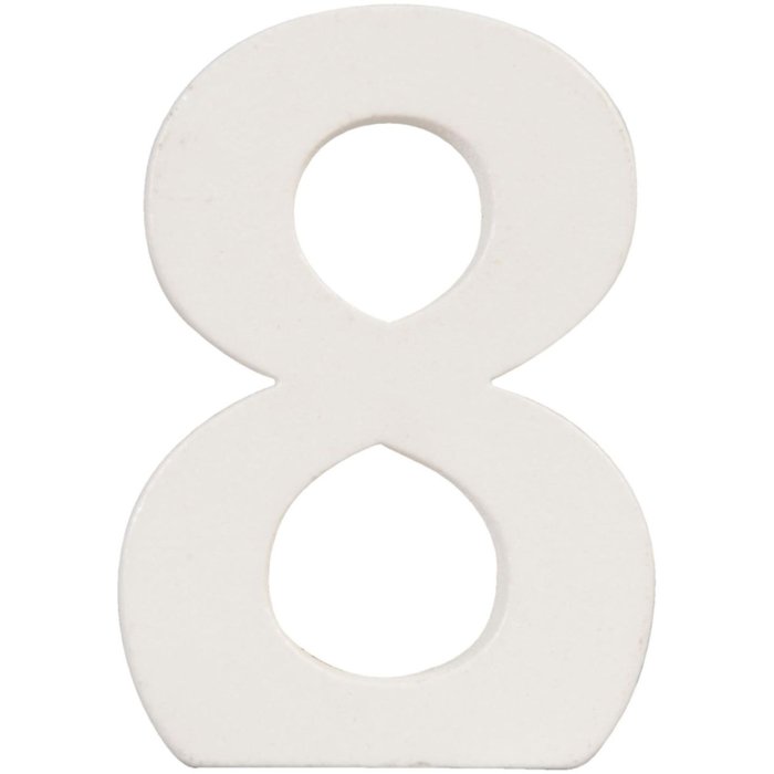 Nummer 8 van mdf naturel 8x5 cm