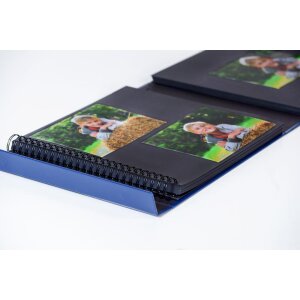 HNFD xl fotoalbum Lona 1000 fotos blauw 34,5x33 cm 168 zwarte paginas